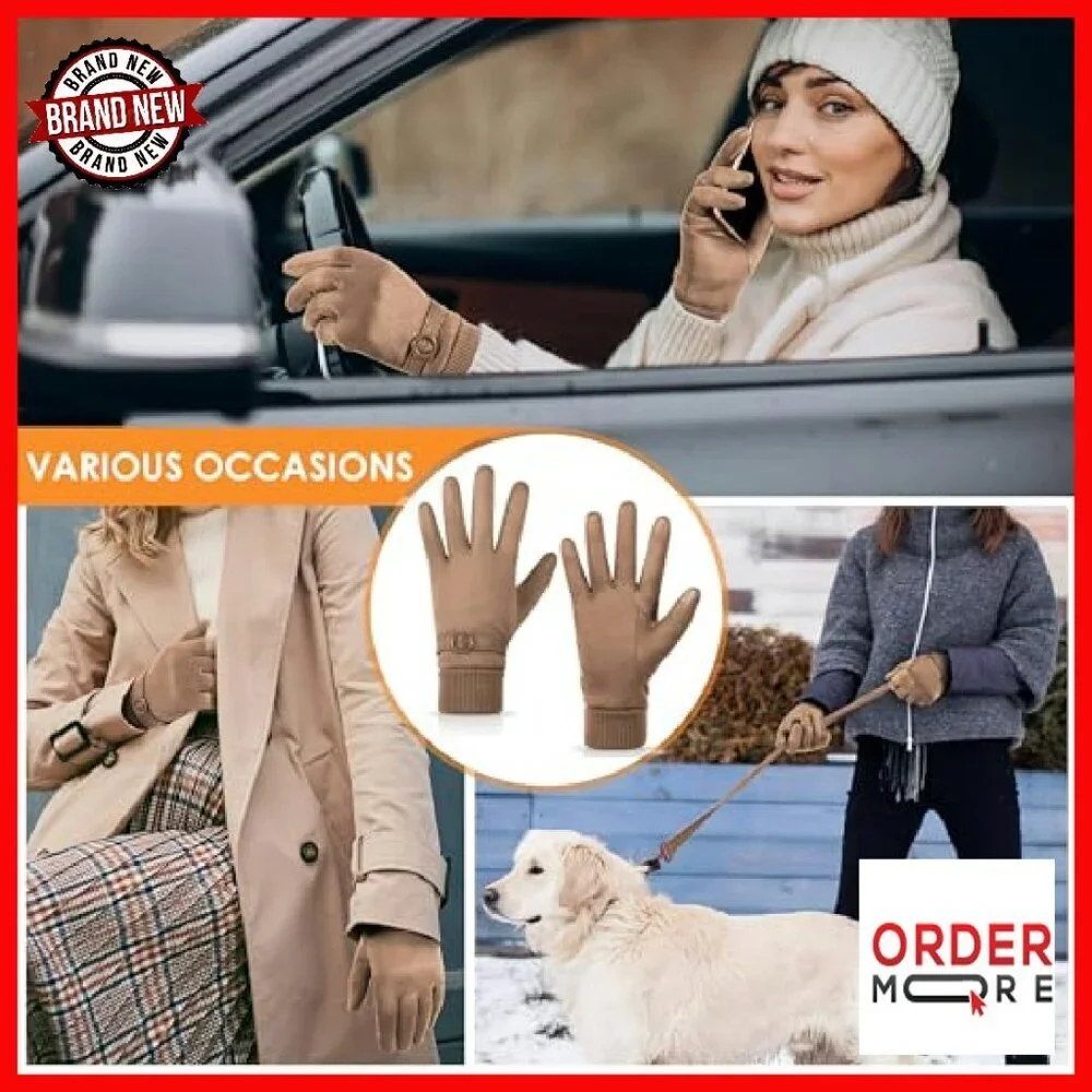Women's Fleece Lined Touchscreen Winter Gloves Thermal Cold Weather